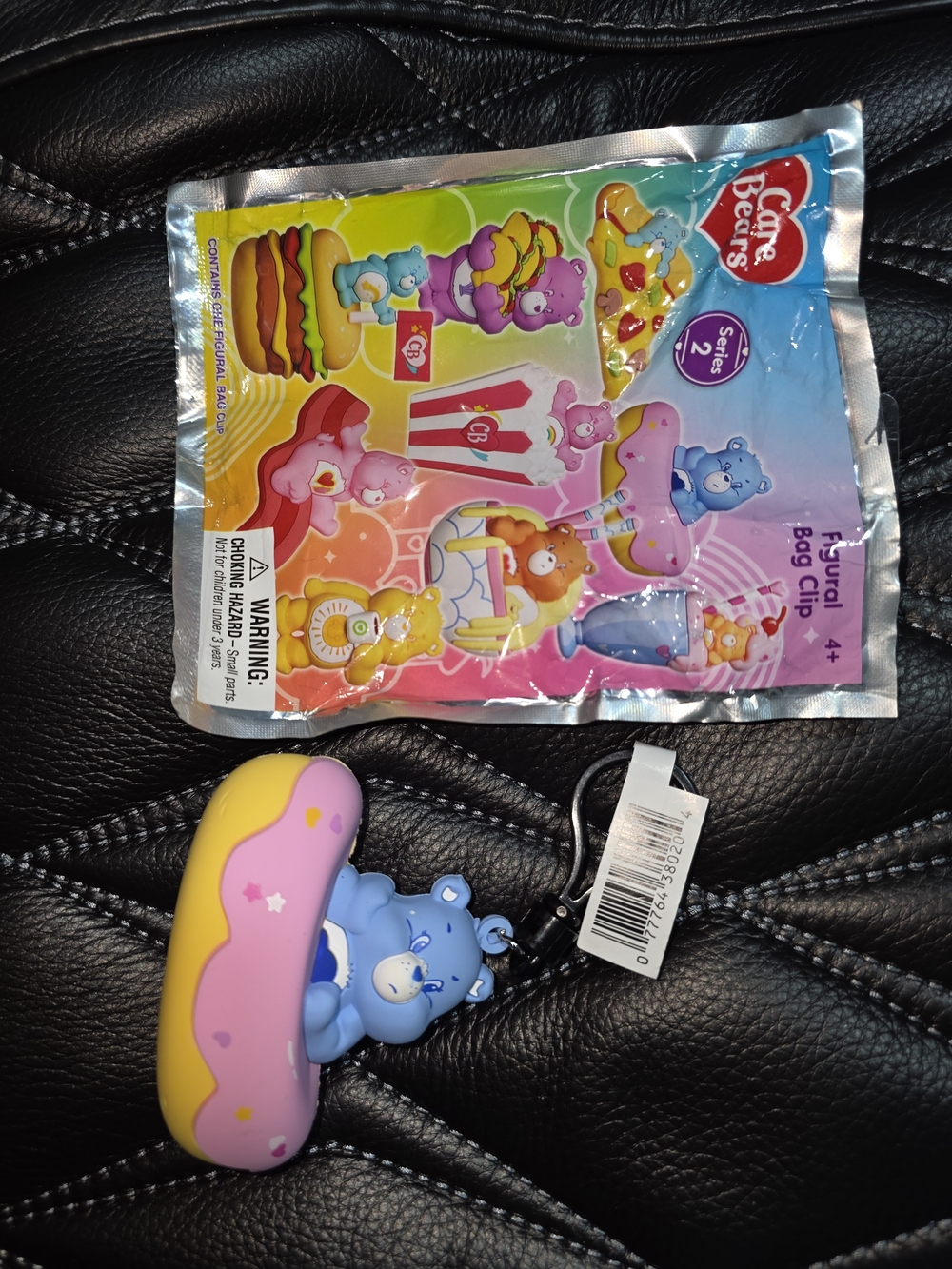 Care Bears Blue Bear on Pink Donut Bag Clip
